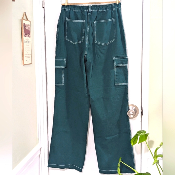 Teal Green Cargo Pants - Picture 3 of 5